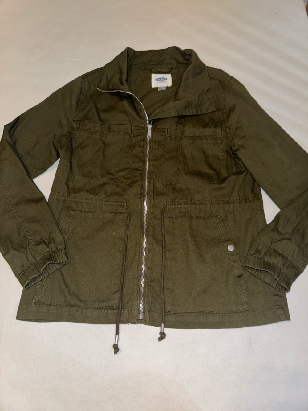 Old Navy Olive Utility Zip Jacket - Picture 1 of 4